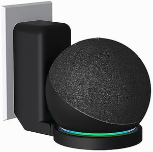 BEWZI for Amazon Echo Dot 5th Gen Wall Mount Bracket with Cable Storage Easy to Install and Save Space Compatible with Echo dot 5th gen/Echo dot 4th gen Speaker Stand (Black)