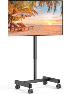 Perlegear Mobile TV Cart, Rolling TV Stand for 13-43 inch TVs with 30° Tilt Universal TV Cart for LED/LCD/OLED TV Height Adjustable Floor TV Stand Holds 44lbs Portable Monitor Stand Max VESA 200x200mm