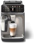 PHILIPS 5500 Series Fully Automatic Espresso Machine - LatteGo Milk System, 20 Coffee Varieties, Intuitive Touch Display, SilentBrew, 100% Ceramic Grinder, AquaClean Filter, Grey Chromed (EP5544/90)