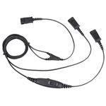 Supervisor Splitter Y-Cord with Switchable Mute Button and Volume Control for Plantronics and VoiceJoy Headsets,Use for Coaching, Supervising, Training, Monitoring Calls