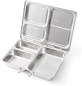 PlanetBox Launch Classic Stainless Steel Bento Lunch Box with 3 Compartments for Adults and Kids (P5002N)