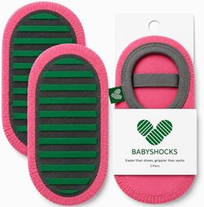 BabyShocks Real Grip That Won’t Slip 2-Pack Toddler Non-Slip Grip Socks with Full Grip Sole & Stay-On Fit (12–36 Months)