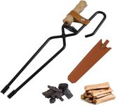 16'' Fireplace Tongs, Chiminea Tongs, Fire Tongs Firewood Grabber Tool with Scissor Shape Serrated, Log Claw Tongs for Bonfire Campfire Fire Pit Outdoor Indoor, Log Grabber Tongs Rustproof