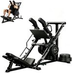 Leg Press Hack Squat Machine 2-in-1 for Home Gym, 1200LB Capacity with 4-Position Safety Stops & Quick-Spin Footplate, Compact Strength Training Equipment for Quads, Hamstrings & Glutes