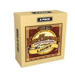 Ernie Ball Earthwood 80/20 Bronze Light Acoustic Guitar Strings 4 pack - 11-52 Gauge (P02404)