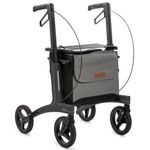 Rollz Air Carbon Rollator Only 4.7kg Lightweight 4 Wheeled Walker (Black, Regular)