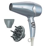 INFINITIPRO by CONAIR Hair Dryer with Diffuser, Quick Style & Shine Blow Dryer, Frizz-Free Hair, Blue