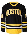 Boston Happy Gilmore 18 Adam Sandler 1996 Ice Hockey Jersey (Black, Small), Black, Small