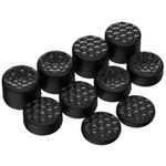 PlayVital Black Ergonomic Stick Caps Thumb Grips for PS5 for PS4, Xbox Series X/S, Xbox One, Xbox One X/S, Switch Pro Controller - with 3 Height Convex and Concave - Diamond Grain & Crack Bomb Design