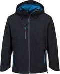 Portwest S600 Men's KX3 Waterproof Rain Jacket - Lightweight Shell Jacket with Hood Black, Medium