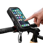 ROCKBROS Bike Phone Mount Bicycle Cell Phone Holder Waterproof and Shockproof Bike Phone Pouch Cell Phone Case Compatible with iPhone 11/12 Pro XR XS Max 7 8 Plus Phones Below 6.8”