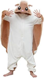 Veyryth Kids Flying Squirrel Onesie Pajamas, Flanne Children Animal Halloween Costume, One Piece Cosplay Homewear for Girls Boys Size 8-9 Years
