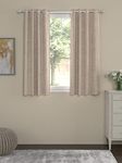 ROSARAHOME Polycotton Solid Pack of 2 Regular Window Grommet Curtains -5 Feet, Beige