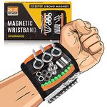 Gifts for Men Christmas Stocking Stuffers, Magnetic Wristband, Cool Gadgets for Men Dad Husband Boyfriend Him, Tool Belts with 15 Strong Magnets for Holding Screws, Nails, Wrenches, Drill Bits