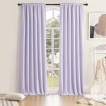 DONREN Patio Door Curtains 96 inch Length, Light Purple Rod Pocket Top Thermal Insulated Blackout Panels Curtain Drapes Sliding Glass Door (Lavender, 60'' Wide, 2 Panels) (DR-GJM-40-LAVENDER-60X96)