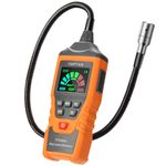 PT520A+ Rechargeable Gas Leak Detector, Natural Gas Detector with 43.5cm Probe, Checking Combustible Leaks Like Propane, Methane, Butane for Home, HVAC & RV - Orange
