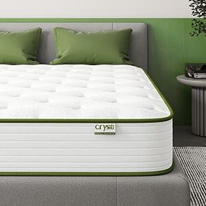 Crystli Full Size Mattress, 10 Inch Full Hybrid Mattress with Wrapped Innersprings and Memory Foam, Double Mattress in a Box, CertiPUR-US Certified, Medium Firm, Motion Isolation, Strong Edge Support