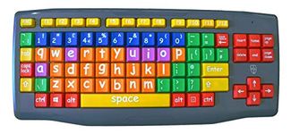 Easy2Use Large Key Large Print Lower Case Coloured Kids Keyboard USB Connector