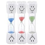 Temple 3PC Tooth Brushing Sand Timer, Dental Timer for Kids. Countdown, Smile and Brush for Healthy Teeth, Blue, Green & Red (2 min)