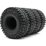 hobbysoul 4pc Rc 1.9 Rock Crawler Tires 115mm for 1:10 Rc 4wd Axial 1.9 Beadlock Alloy Rim