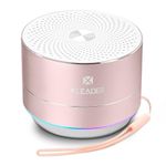 Xleader A6 Mini Bluetooth Speaker, IPX7 Waterproof Shower Speaker with Lanyard, Small Portable Speaker with Lights and Mic, Cute Pink Wireless Speaker for iPhone Laptop Office, Gifts for Girls Women