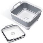 Foldable Kitchen Sink, Fruit and Vegetable Sink with Drainage System, Portable Dishwasher and Bathtub, Kitchen Storage Tray, Large Capacity Design, Suitable for RVs, Camping, picnics, Barbecue(Grey)