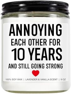 Younift 10 Years Candle, 10 Year Anniversary, Gifts for Wife, Husband, 10th Anniversary, Gifts for Him, Her, 10 Year Wedding Anniversary, Gifts for Couples, Funny Gifts, 10 Year Tin Anniversary