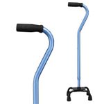 Carex Health Brands Quad Cane, Blue Satin