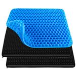 RaMokey Gel Seat Cushion for Long Sitting, Gel Cushion for Wheelchair Soft, Cooling Gel Chair Cushion More Comfortable, Gel Car Seat Cushion Breathable, Gel Seat Cushion for Office Chair for Hip Pain