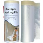 SAI ADHESIVES Pre Taped Masking Film (2700mm x 20m) for Quick Easy Surface Protection Film while Painting Walls, Automotive, Preventing Dust and Scratches. Wide Coverage, Residue Free (Pack of 2)