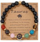 GolbalJew Taurus Zodiac Bracelets Healing Crystal 12 Constellations Protection Stone Beads Bracelet for Women Birthday Zodiac Gifts Horoscope Spiritual Jewelry