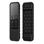 Fintie Protective Case for Apple TV 4K / HD Siri Remote (1st Generation) - Honey Comb Lightweight Anti Slip Shockproof Silicone Cover for Apple TV 4K 5th/ 4th Gen Siri Remote Controller (Black)