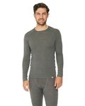 DANISH ENDURANCE Base Layers Men, Long Sleeve Top, Merino Wool, Thermals Men, Warm Winter Thermal Underwear, with or Without a Zipper, Dark Grey, 3XL