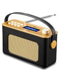 UEME Retro DAB/DAB+ FM Wireless Portable Radio with USB Rechargeable Battery and Bluetooth (Black)