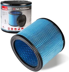 Shop-Vac High Performance 90350/90304/90344 Cartridge Filter, Fits most 4-16 Gallon Shop-Vac Wet/Dry Vacuums, High Efficiency Nanofiber Filtration Paper, Reusable, 1 Pack