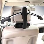 CALIDAKA Car Coat Hanger,Folding Car Headrest Back Seat Coat Holder,Multifunctional Car Travel Hanger for Jackets Suit Coat,Car Interior Organizer Accessories for Automotive,RV,Truck,SUV(Black)