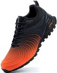 Kricely Men's Walking Shoes Lightweight Breathable Fashion Sneakers Athletic Gym Sports Trail Running Shoes（Orange 11.5）