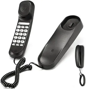Corded Phone, Landline Phone for Home, Mini Phone Use HD Call IC Chip, Used in Hotel/Office/Bank Call Center (Black)