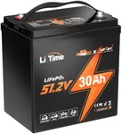 Litime 48V 30Ah Lithium Golf Cart Battery, LiFePO4 GC2 Battery, 15000 Cycles Rechargeable, Support up to 2kW Motor, Max 3.07kW Continuous Power Output, Perfect for Golf Carts