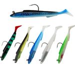 TeTupGa Fishing Lures for Pike Perch, Soft Plastic Lures Swimbaits Mackerel Bass Wrasse Cod Pollock Bait Fishing Jig,Fishing Tackle for Saltwater Freshwater (A2-5.9inch-1.06oz)