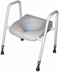 Aidapt Height Adjustable Free Standing Raised Over Toilet Seat with Arm Supports, Wipe Clean, and Slip Resistant Feet Already Assembled Aid