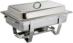 Olympia Milan Chafing Stainless Steel Food Warmer Set 1/1 GN / 9 Litre, Silver - Includes Heat-Insulating Lid, Water Pan, Food Pan, Frame, Fuel Holder - Commercial & Home Use, K409