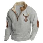 Men's Henley Pullover Sweaters Men's Hoodies Pullover Sleeveless Tshirt Men Men's Pullover Hoodies Winter Winter Jacket one Piece Hoodie Christmas Pudding Jumper Mens Overcoat （Grey, M