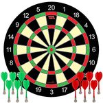 Funsparks Magnetic Dart Board Game - Full Set with 3 Green and Red Darts in Cardboard Box