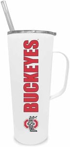 Campus Colors NCAA Stainless Steel 20oz Roadie With Handle & Dual Option Lid With Straw - Officially Licensed Tumbler