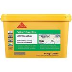 Sika FastFix All Weather Self-Setting Paving Jointing Compound, Deep Grey, 14kg - 20 sq. m & Patio Seal Paving Sealer, Clear 5 Litre