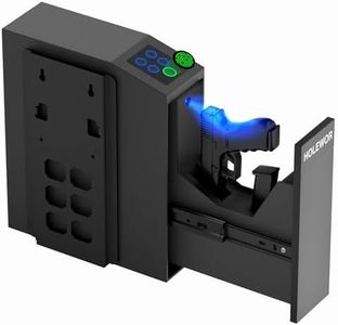 Gun Safe Biometric Pistol Safe Bedside Handgun Case, Slider Fingerprint 3 Ways Quick Access Mounted Gun Lock Box for Nightstand, Bed, Desk, Wall, Dresser