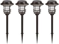 Mesh Linkable Series 4-Pack Solar LED Security Pathway Light w/ LiFePO4 Battery, 300LM, Auto-linking, 110°x16 ft Motion Detection, CCT 3000K/4000K/5000K, 4-Channel Settings, Stainless Steel, Bronze