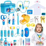 Doctor Kit Kids Toys for 2 3 Year Old Girls 32 PCS Dentist Kit for Kids Doctors Play Set Dress Up Costume Pretend Play Toddler Toys Halloween Christmas Birthday Gifts for 2 3 4 5 Year Old Girls Boy