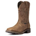 ARIAT Men's Hybrid Patriot Waterproof Western Boot, Distressed Brown, 11 UK